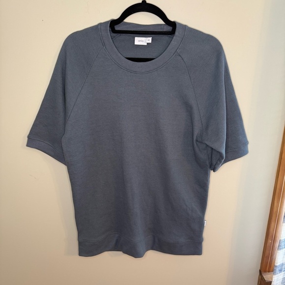 ONIA Men’s Oversized Waffle Knit Raglan T-Shirt Stormy Blue S - Picture 3 of 8